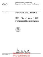 United States General Accounting Office GAO February 2000 Report to the Secretary of the Treasury_part1 ppt