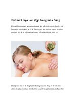 Bật mí 3 mẹo làm đẹp trong mùa đông potx