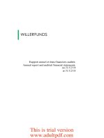 WILLERFUNDS Rapport annuel et états financiers audités Annual report and audited financial statements au 31/12/10 at 31/12/10 pptx