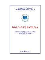 BÁO cáo tự ĐÁNH GIÁ TRONG KIỂM ĐỊNH CHẤT LƯỢNG GIÁO dục đại học