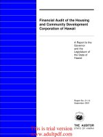 Financial Audit of the Housing and Community Development Corporation of Hawaii A Report to the Governor and the Legislature of the State of Hawaii Report No. 01-14 September 2001_part1 doc