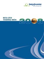 BÁO cáo THƯỜNG NIÊN 2008 imexpharm sự CAM kết NGAY từ đầu