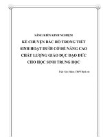 Kể chuyện Bác Hồ trong tiết sinh hoạt dưới cờ để nâng cao chất lượng giáo dục đạo đức cho học sinh trung học