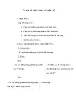 ÔN TẬP VỀ PHÉP CỘNG VÀ PHÉP TRỪ pptx