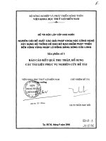 Đề tài độc lập cấp nhà nước: Nghiên cứu đề xuất các giải pháp công nghệ xây dựng hệ thống đê bao bờ bao nhằm phát triển bền vững vùng ngập lũ đồng bằng sông Cửu Long  Sản phẩm số 1  Báo cáo kết quả thu thập, bổ sung các tài liệu phục vụ nghiên cứu đề tài