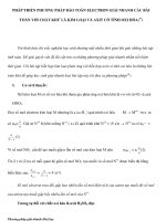 PHÁP TRIỂN PHƯƠNG PHÁP BẢO TOÀN ELECTRON GIẢI NHANH CÁC BÀI TOÁN VỚI CHẤT KHỬ LÀ KIM LOẠI VÀ AXIT CÓ TÍNH OXI HÓA potx