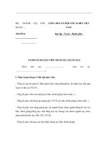MẪU DANH SÁCH GIÁO VIÊN THAM GIA GIẢNG DẠY ppt