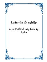 Đồ án tốt nghiệp Máy biến áp một pha và thiết kế máy biên áp 1 pha