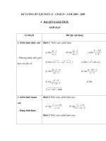ĐỀ CƯƠNG ÔN TẬP TOÁN 11 - CB KÌ II – NĂM 2008 – 2009 pot
