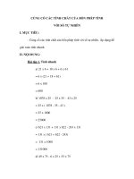 CỦNG CỐ CÁC TÍNH CHẤT CỦA BỐN PHÉP TÍNH VỚI SỐ TỰ NHIÊN pptx