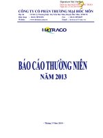 báo cáo thường niên 2013 công ty cp thương mại hóc môn