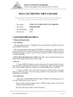 báo cáo thường niên năm 2010 công ty cổ phần thủy sản mekong tên viết tắt  mekongfish