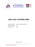 báo cáo thường niên tổ chức niêm yết công ty cổ phần sông đà 11 mã chứng khoán sje 2012