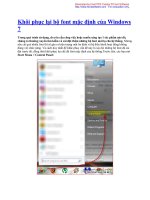 Khôi phục lại bộ font mặc định của Windows 7 pptx
