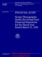 United States General Accounting Office GAO December 1994 Report to the Sergeant at Arms U.S. Senate_part1 potx