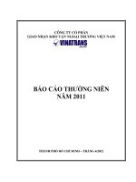 báo cáo thường niên 2011 công ty cổ phần giao nhận kho vận ngoại thương việt nam vinatrans