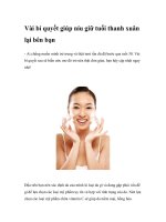 Vài bí quyết giúp níu giữ tuổi thanh xuân lại bên bạn potx