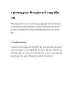 4 phương pháp làm giảm mỡ bụng hiệu quả doc