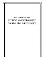 Sáng kiến kinh nghiệm: Xây dựng được kế hoạch sát với tình hình thực tế đơn vị