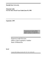 Bemidji State University Financial Audit For the Three Fiscal Years Ended June 30, 1998 September 1999 _part1 pdf