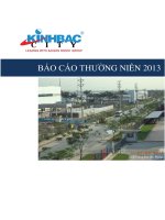 báo cáo thường niên 2013 tổng công ty phát triển đô thị kinh bắc ctcp mã chứng khoán kbc