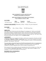 THE UNIVERSITY OF NEW SOUTH WALES SCHOOL OF BANKING & FINANCE potx