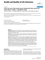 Health and Quality of Life Outcomes BioMed Central Research Open Access Life at the end of life: pptx