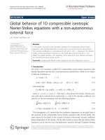 Báo cáo hóa học: " Global behavior of 1D compressible isentropic Navier-Stokes equations with a non-autonomous external force" docx