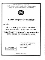 Kế toán doanh thu, chi phí và xác định kết quả kinh doanh tại công ty TNHH một thành viên hóa chất cơ bản miền Nam