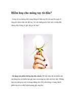 Hiểm hoạ cho móng tay từ đâu? docx