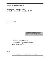 Office of the Attorney General Financial and Compliance Audit For the Two Years Ended December 31, 1998 September 1999 Office of the Attorney General Financial and Compliance Audit For the Two Years Ended December 31, 1998 September 1999 _part1 potx