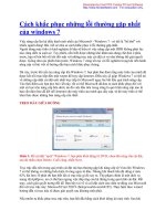 Cách khắc phục những lỗi thường gặp nhất của windows 7 pdf