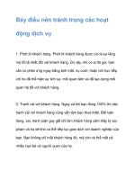 Bảy điều nên tránh trong các hoạt động dịch vụ doc