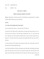 BÀI TẬP CÁ NHÂN MÔN LÃNH ĐẠO TRONG TỔ CHỨC Đề bài: Anh(chị) hãy viết một case study về một lãnh đạo mà anh(chị) biết, về sự thành công hay thất bại. Bài học rút ra cho bản thân.