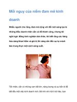 Mối nguy của niềm đam mê kinh doanh potx