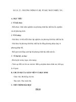 Tiết 24, 25 : PHƯƠNG TRÌNH VÀ HỆ PT BẬC NHẤT NHIỀU ẨN docx