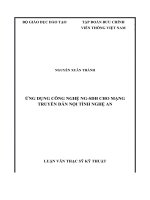 ỨNG DỤNG CÔNG NGHỆ NGSDH CHO MẠNG TRUYỀN DẪN NỘI TỈNH NGHỆ AN