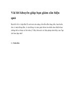 Vài lời khuyên giúp bạn giảm cân hiệu quả potx