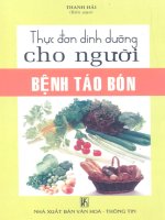 Thực đơn dinh dưỡng cho người bệnh táo bón part 1 potx