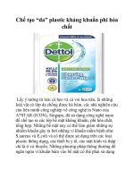 Chế tạo “da” plastic kháng khuẩn phi hóa chất pot