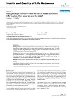 Health and Quality of Life Outcomes BioMed Central Research Open Access Using multiple survey docx
