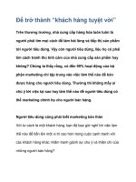 Để trở thành “khách hàng tuyệt vời” pptx