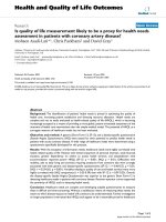 Health and Quality of Life Outcomes BioMed Central Research Open Access Is quality of life pot