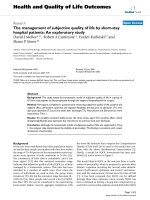 Health and Quality of Life Outcomes BioMed Central Research Open Access The management of pot