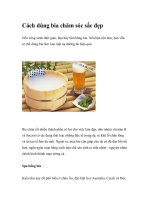 Cách dùng bia chăm sóc sắc đẹp pot