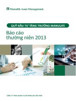 báo cáo thường niên 2013 quỹ đầu tư tăng trưởng manulife