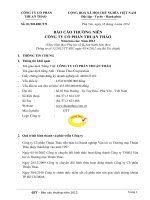 báo cáo thường niên công ty cổ phần thuận thảo năm báo cáo năm 2013