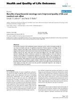 Health and Quality of Life Outcomes BioMed Central Review Open Access Benefits of psychosocial pdf