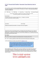 Financial Audit Checklist—Association Cases Selected by Units for Audit Do not send the case file to the Financial Audit doc