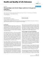 Health and Quality of Life Outcomes BioMed Central Editorial Open Access Chronic fatigue and doc
